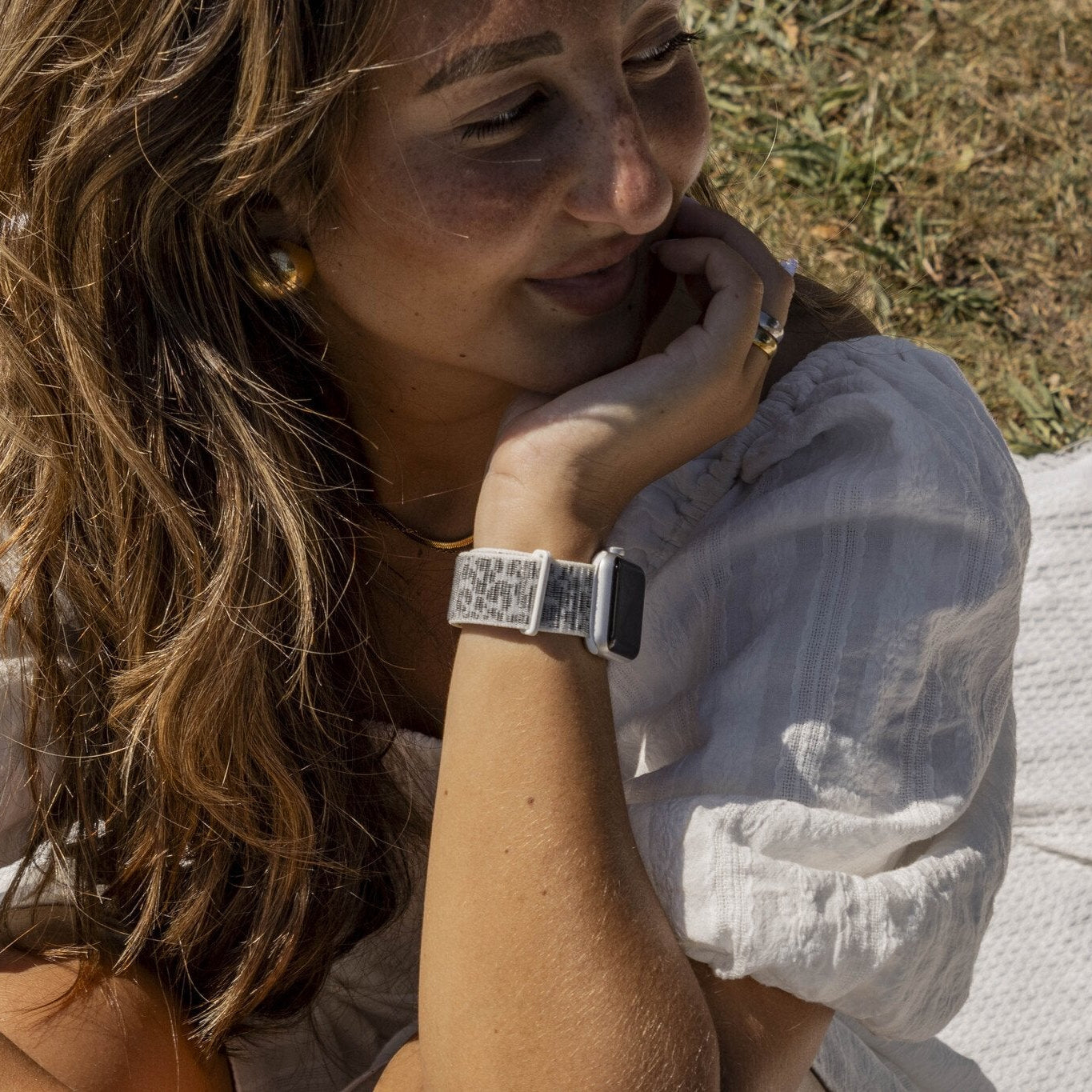 xoxo Wildhearts Apple Watch Nylonarmband (Weiß Leopard)