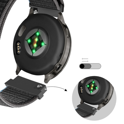 Bandz Garmin Venu 2 Nylon Loop Armband (Anthrazit)