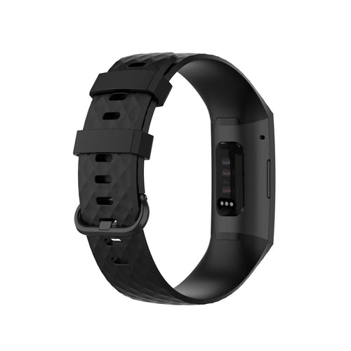 Fitbit Charge 3 Silikonarmband (Schwarz)