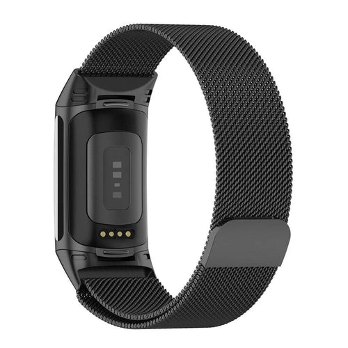 Fitbit Charge 5 Milanese-Armband (Schwarz)