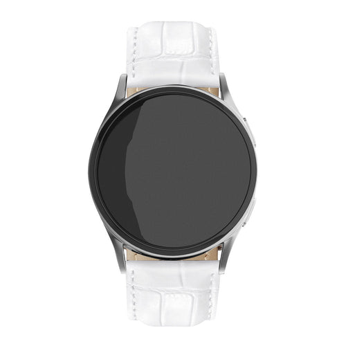 Huawei Watch GT 6 Pro Gebürstetes Krokodil Lederarmband (Weiß)