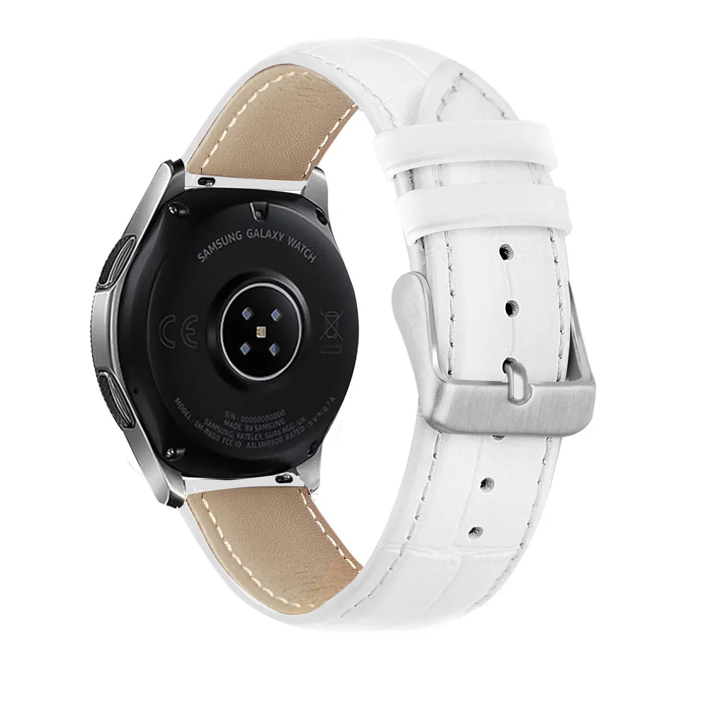 Withings ScanWatch Nova Gebürstetes Lederarmband Krokodil (Weiß)