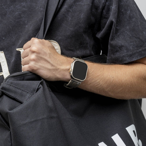 BALR. Apple Watch Ultra Liquid Silicone Strap (Brown/Titanium)