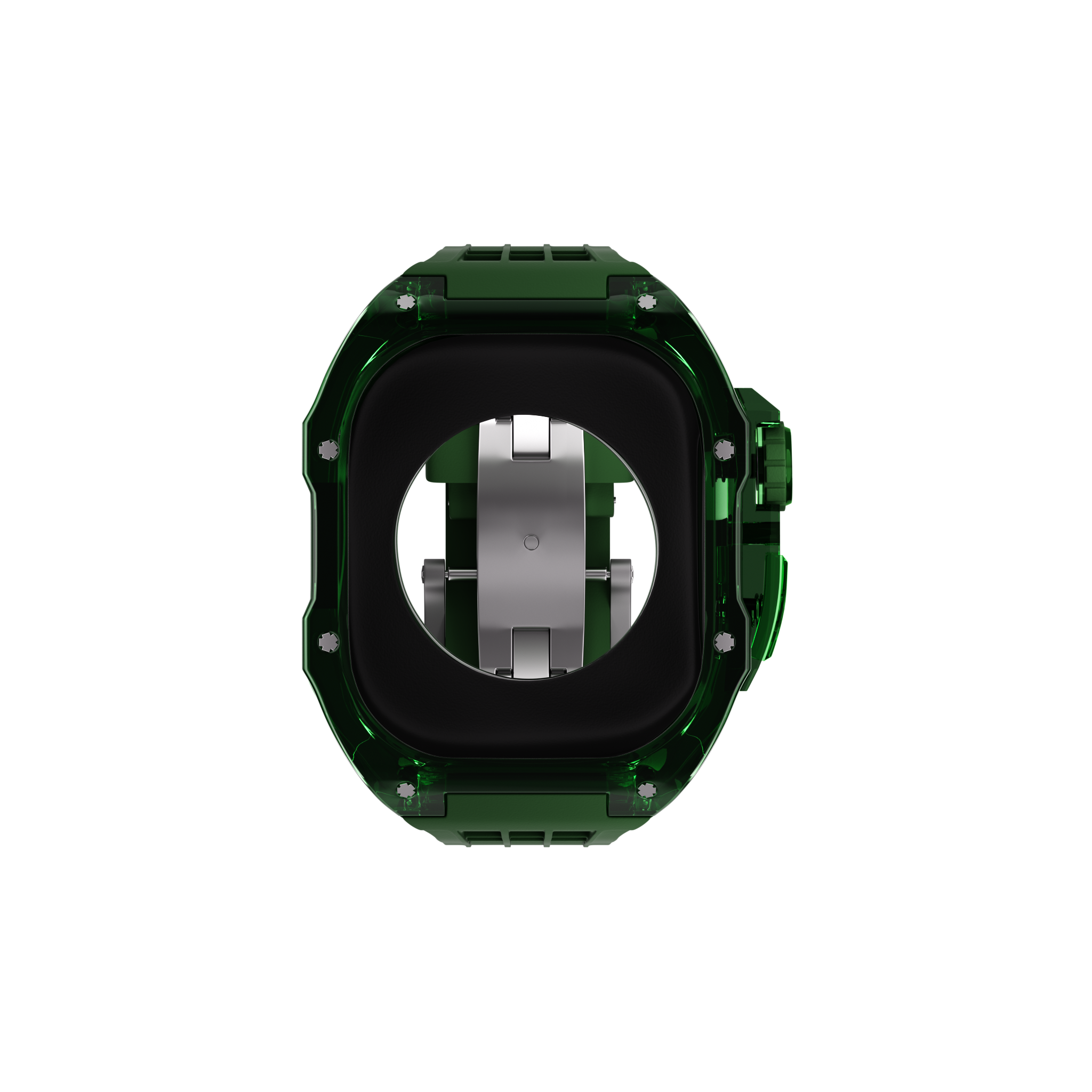 Reqior Apple Watch 45mm Polymer Hülle mit integriertem Gummi-Armband (Grün)