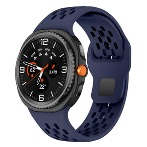 Samsung Galaxy Watch 8 Classic Silikonarmband mit Löchern (Dunkel Blau)