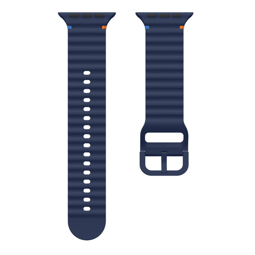 Apple Watch Wave Silikonarmband (Dunkelblau)