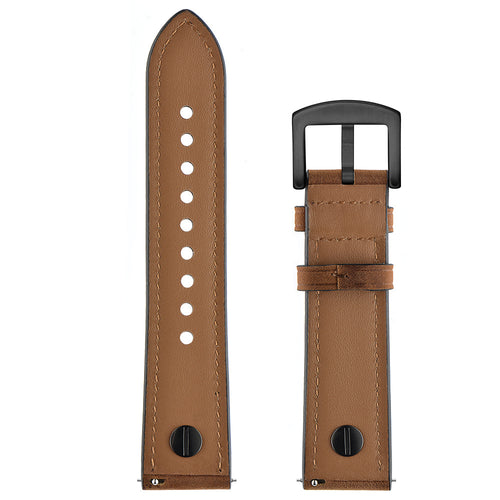 Xiaomi Watch S3 geschraubtes Lederarmband (Dunkel Braun)