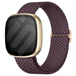 Fitbit Versa 4 Adjustable Woven Strap (Dark Cherry)