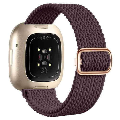 Fitbit Versa 4 Adjustable Woven Strap (Dark Cherry)
