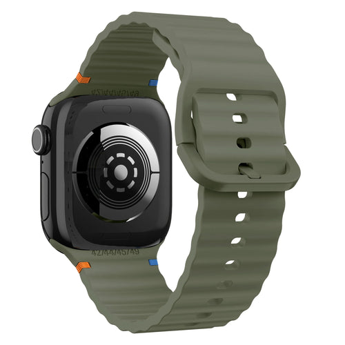 Apple Watch Wave Silikonarmband (Dunkelgrün)