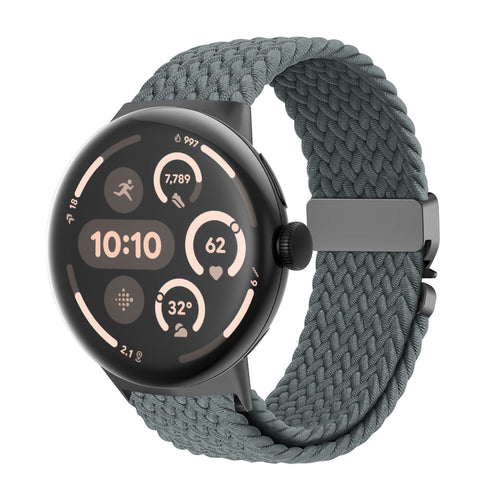 Google Pixel Watch 3 - 45mm Geflochtenes Armband mit P-Schnalle (Grau)