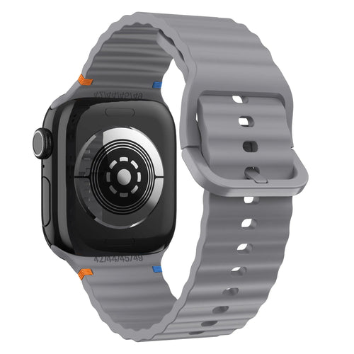 Apple Watch Wave Silikonarmband (Dunkelgrau)