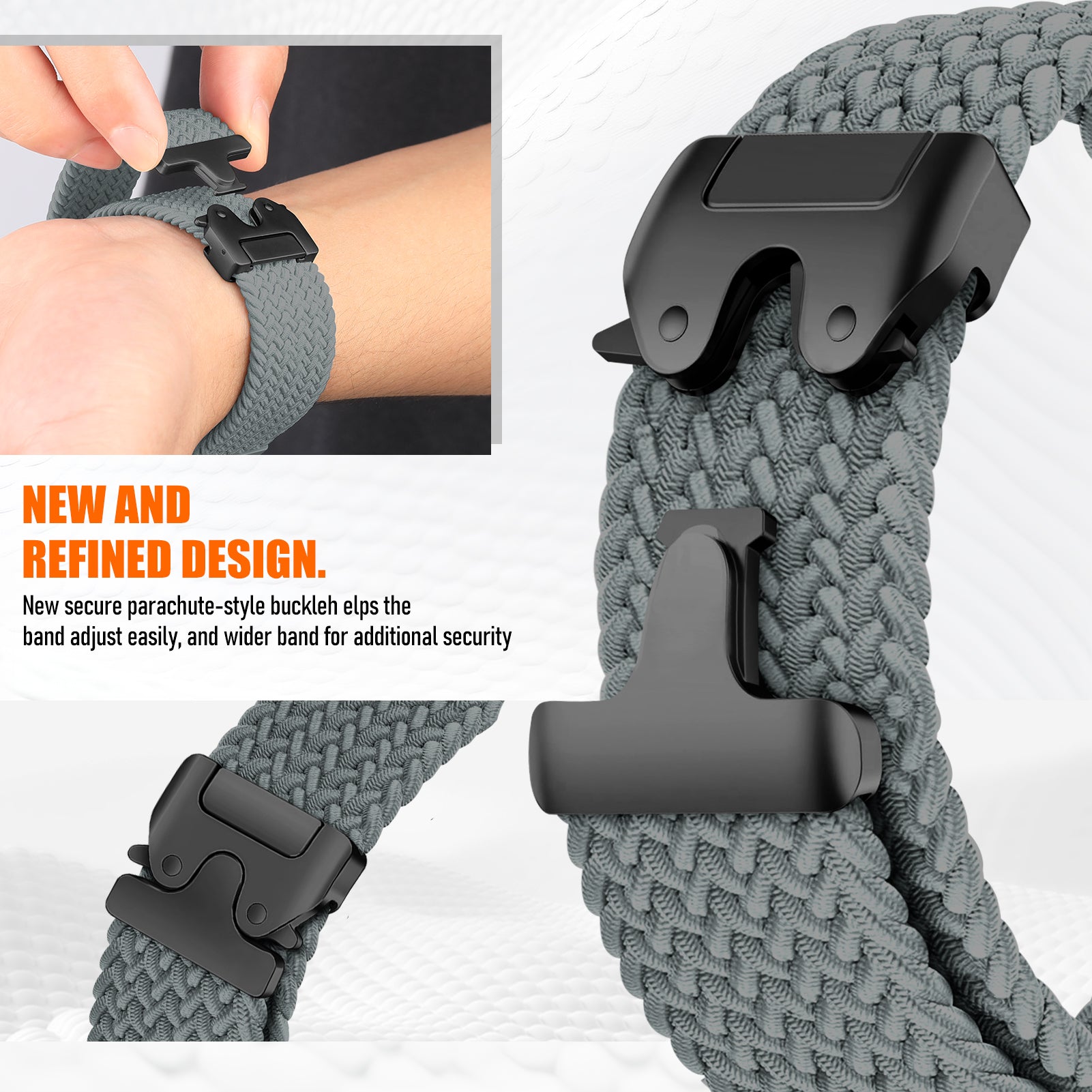 Google Pixel Watch 3 - 45mm Braided Strap with P-Buckle (Grey)