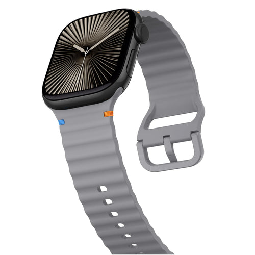 Apple Watch Wave Silikonarmband (Dunkelgrau)