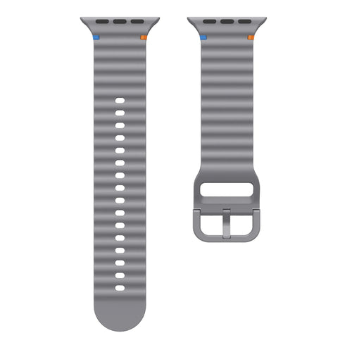 Apple Watch Wave Silikonarmband (Dunkelgrau)