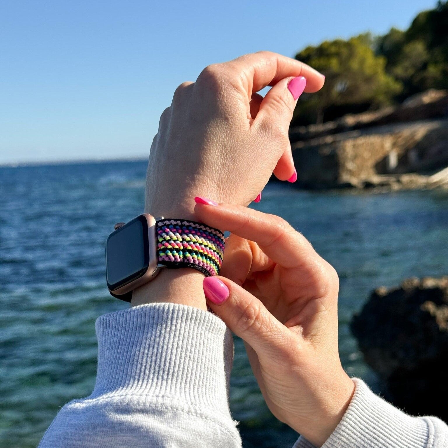 Apple Watch Elastic Strap (Colourful Stripes)