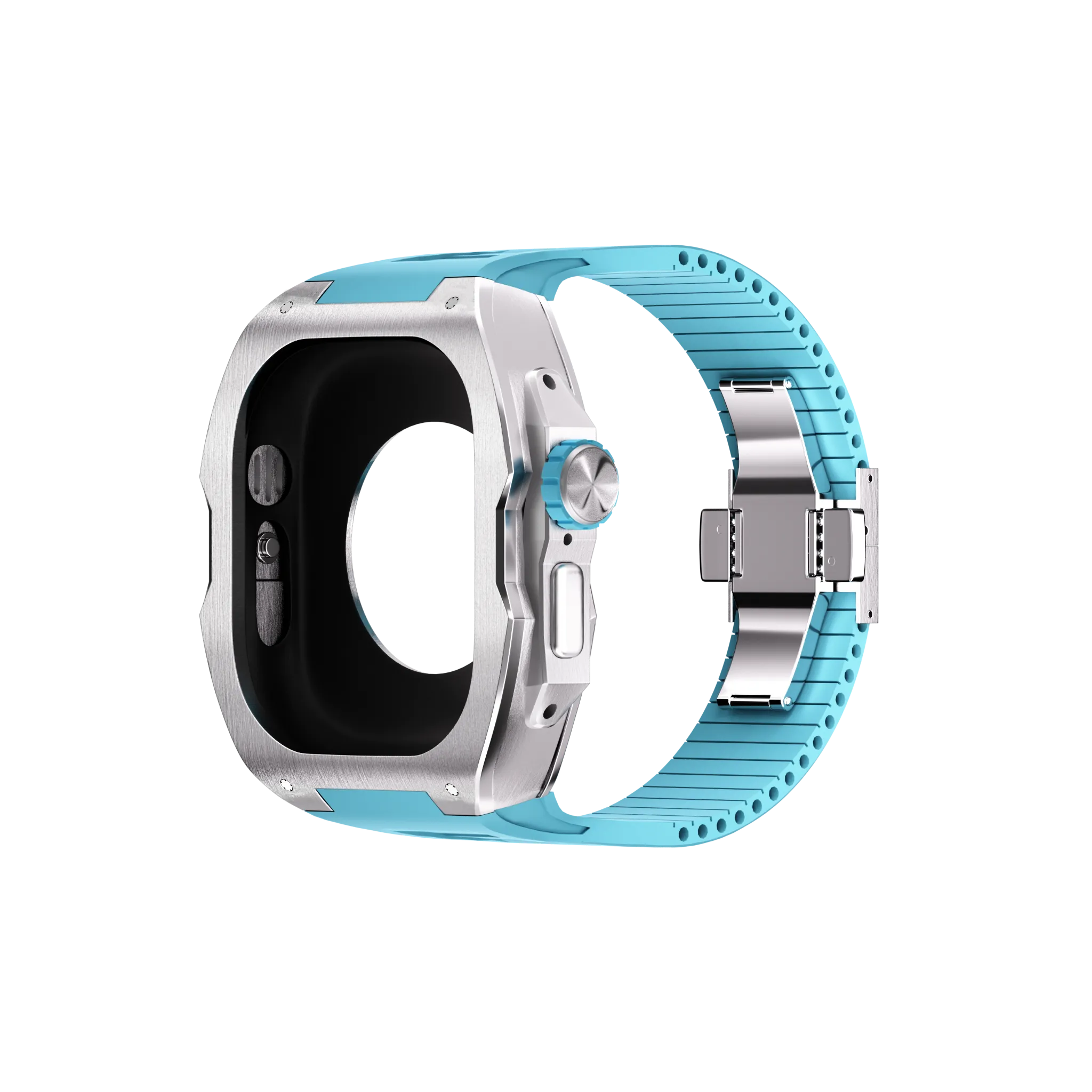Reqior Apple Watch Ultra Hülle mit integriertem Gummi-Armband (Blau)