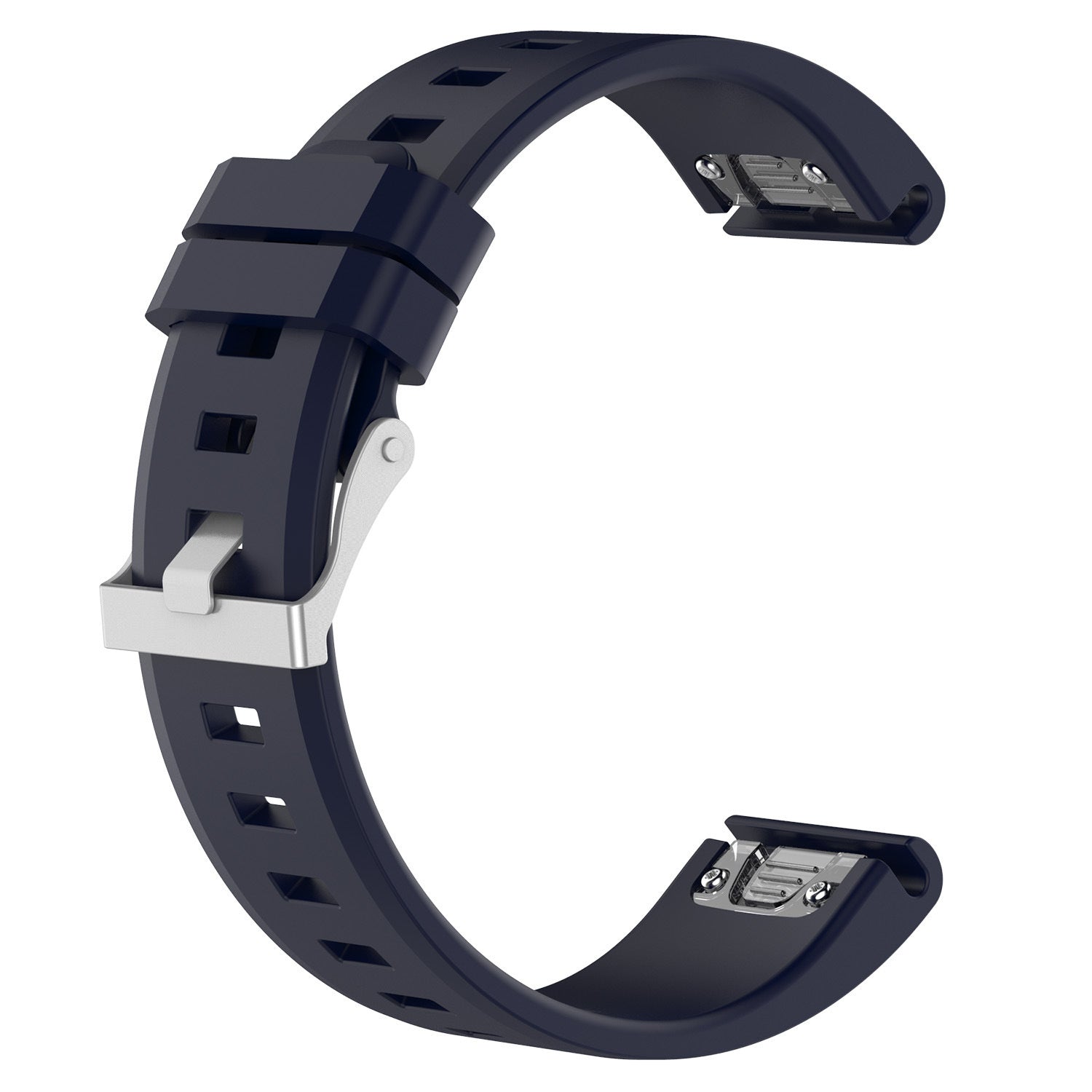 Garmin Fenix 7x Glänzendes Silikonarmband (Dunkel Blau)