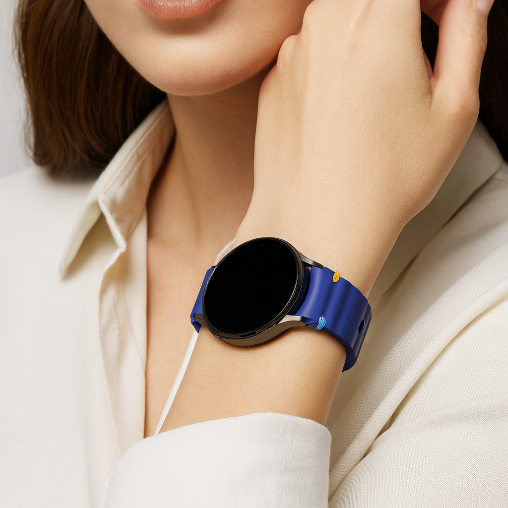 Bandz Samsung Galaxy Watch 4 40mm Wave Strap 'Easy Fit' (Dark Blue)