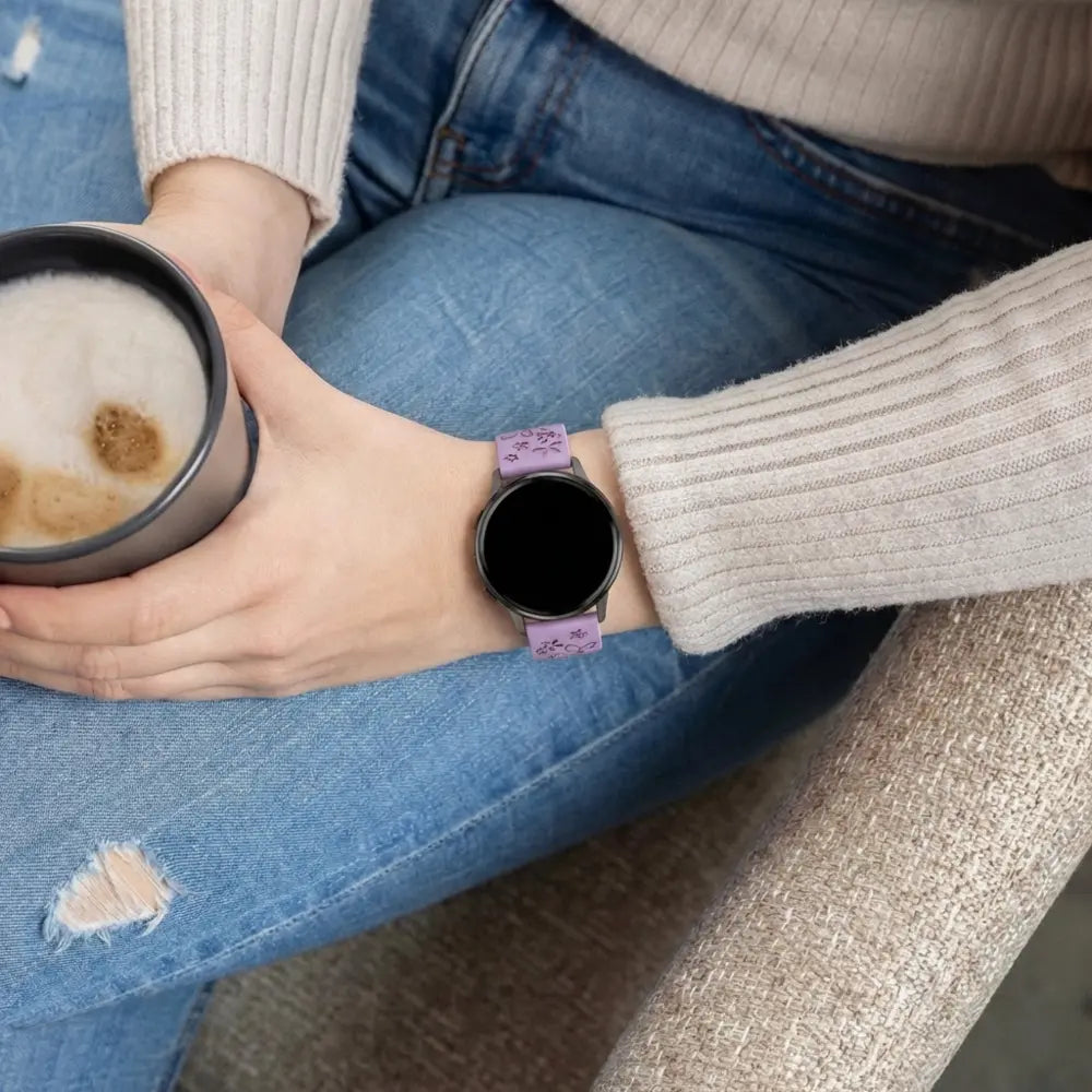 Bandz Garmin Approach S12 Silikonarmband 'Flowers' (Flieder/Lila)