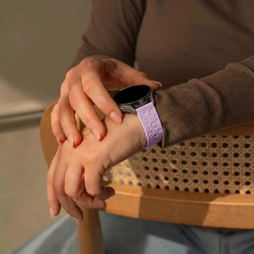 Bandz Garmin Vivoactive 3 Silicone Strap 'Leopard' (Light Purple)