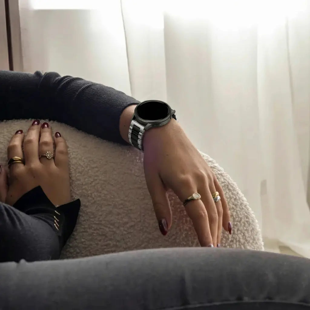 Bandz Garmin D2 Air X15 Stahlarmband 'Classic' (Silber/Schwarz)