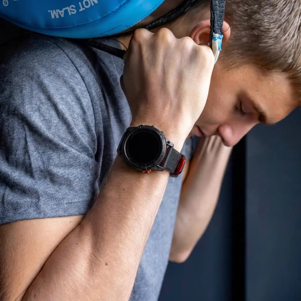 Garmin Fenix 5-6 Sport Strap with Buckle (Black-Red)