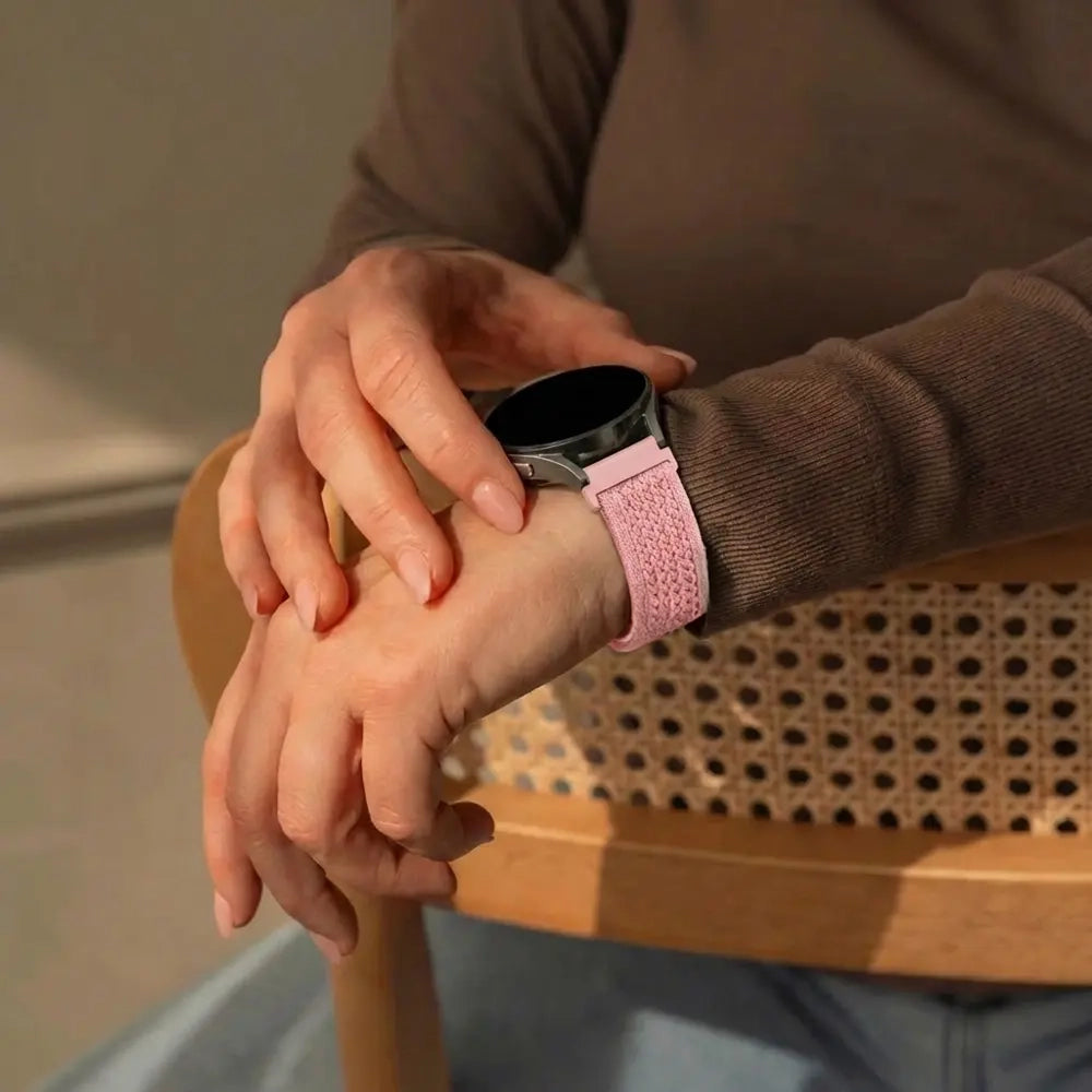 Bandz Withings ScanWatch 2 - 38mm Vintage Nylon Strap (Pink)