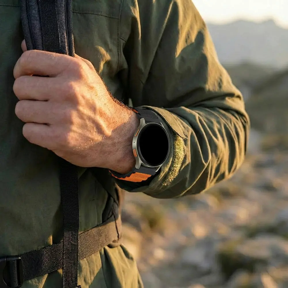 Bandz Coros Pace 2 Alpine Nylonarmband (Schwarz/Orange)