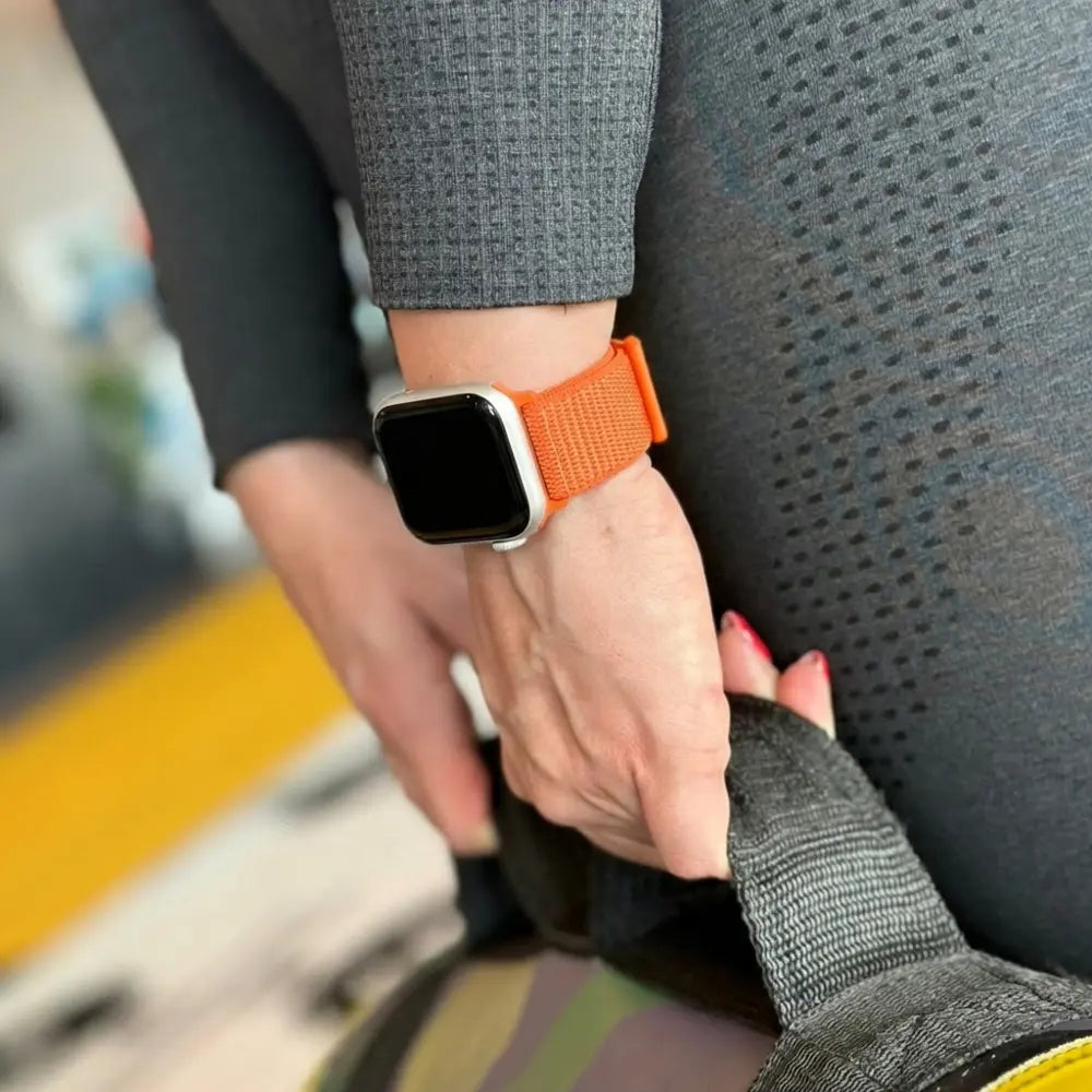 Apple Watch nylon loop bandje (oranje)