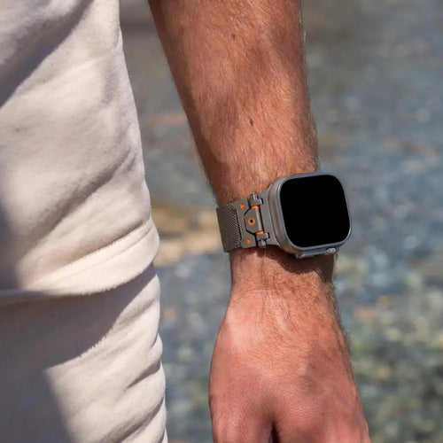 Bandz Apple Watch rugged Milanese loop band (titanium grijs)