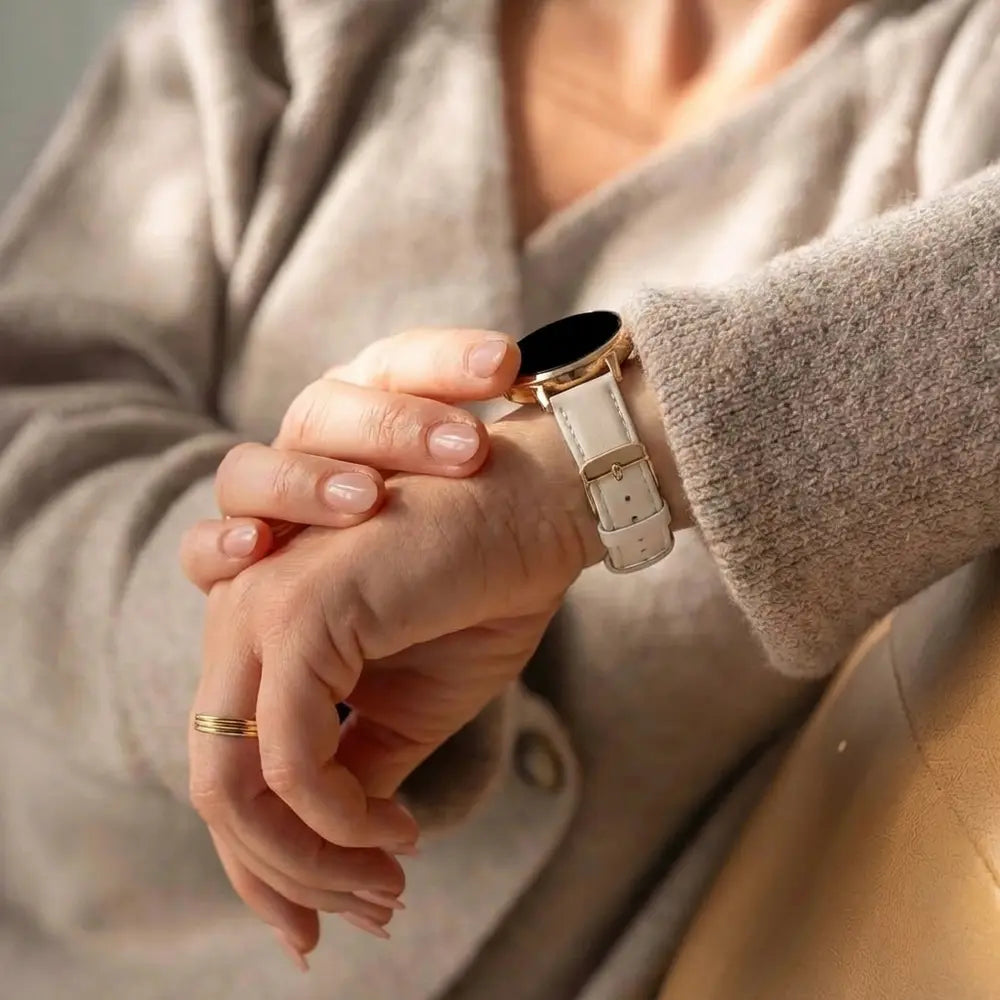 Genuine leren horlogeband 18mm universeel (beige)