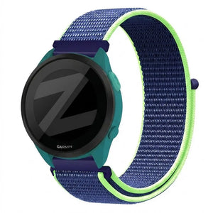 Bandz Garmin Forerunner 165 Nylon Loop Strap (Blue/Lime)
