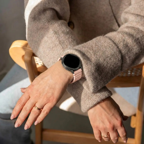 Bandz Garmin Vivoactive 4s Silikonarmband 'Wave' (Hellrosa)