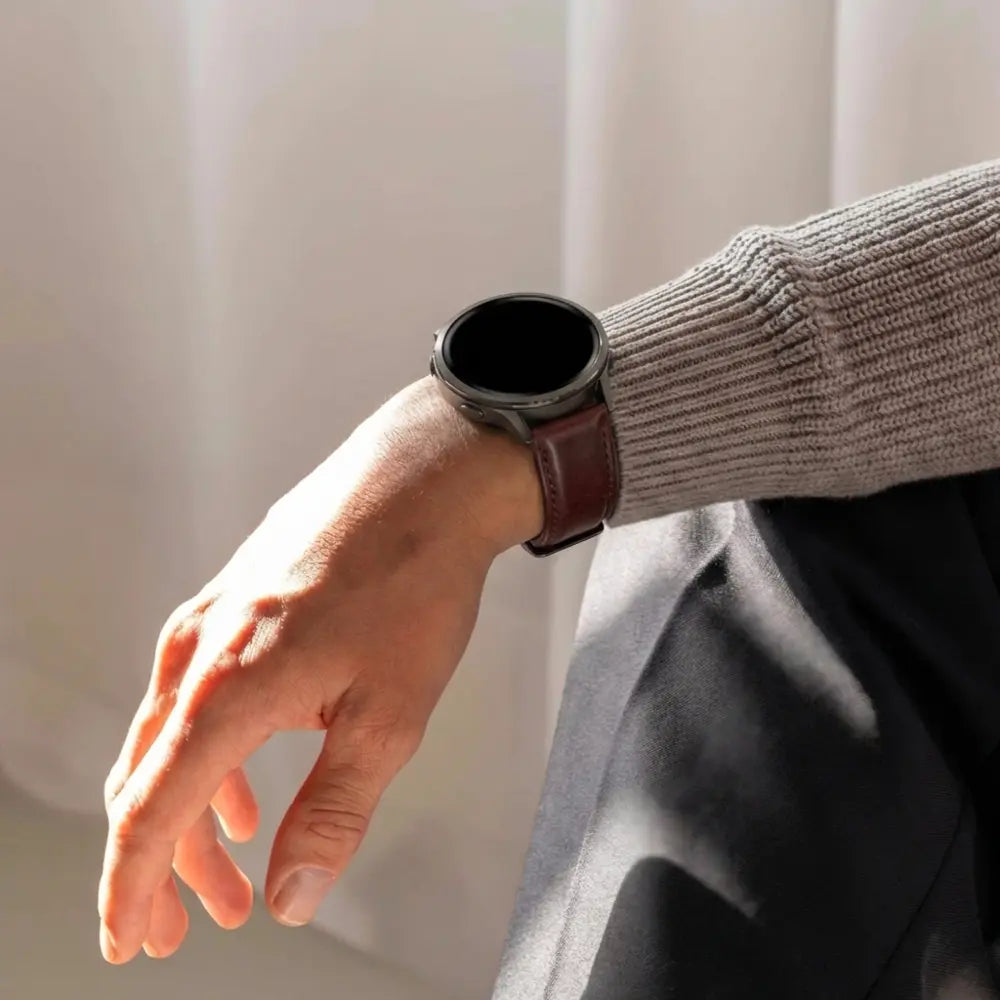 Bandz Garmin Forerunner 265 Lederarmband 'Classic' (Dunkel Braun)