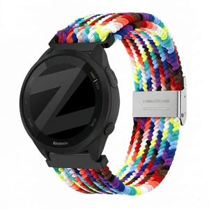 Bandz Garmin Forerunner 165 Woven Nylon Strap (Rainbow)