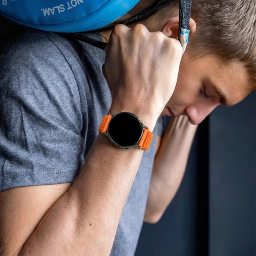 Bandz Garmin Venu 4 - 41mm nylon band 'Wave' (oranje)