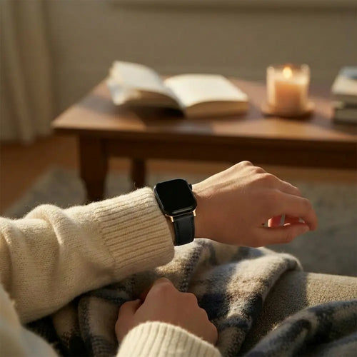 Bandz Apple Watch Leather Strap 'D-Type' (Black)