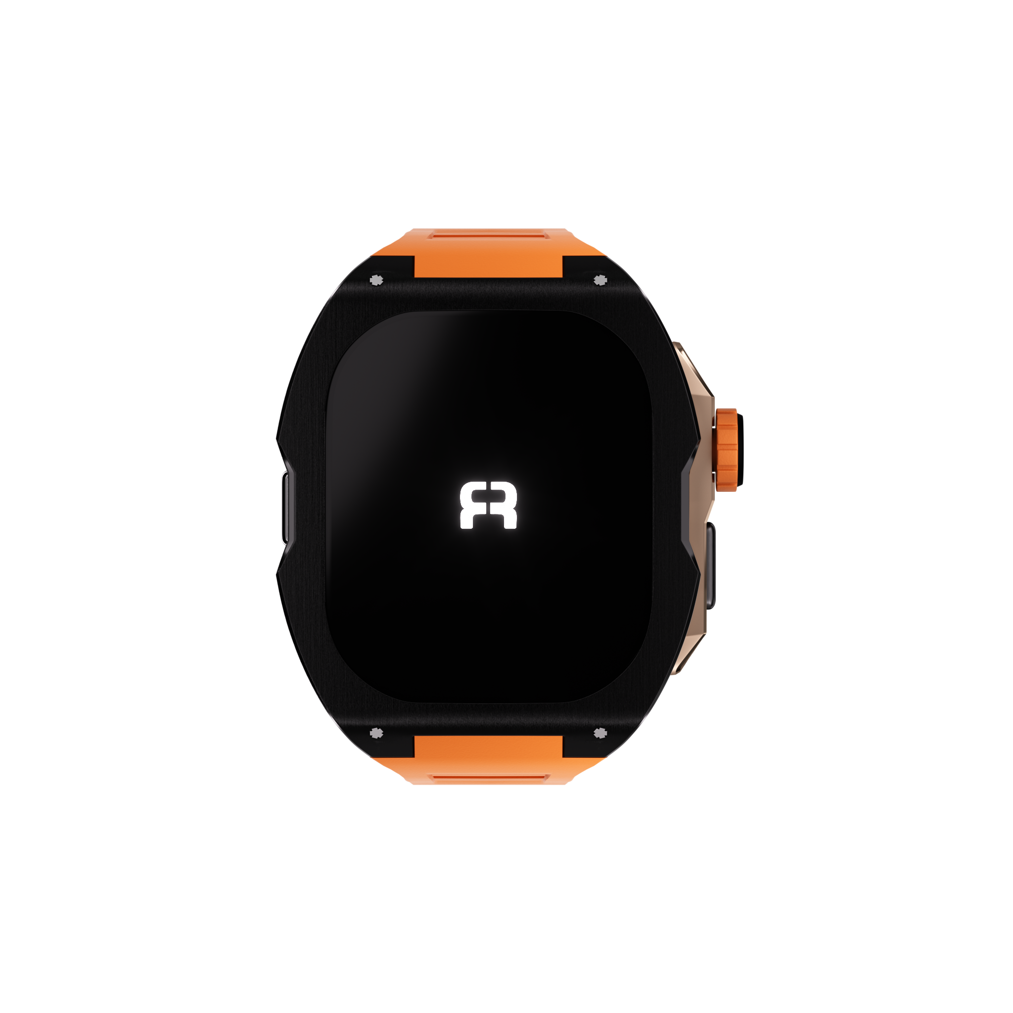 Reqior Apple Watch Ultra Hülle mit integriertem Gummi-Armband (Schwarz/Orange)
