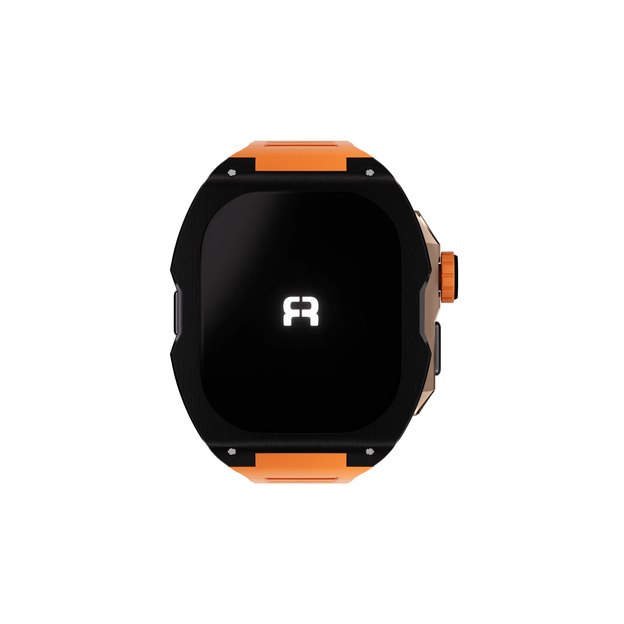 Reqior Apple Watch Ultra Hülle mit integriertem Gummi-Armband (Schwarz/Orange)