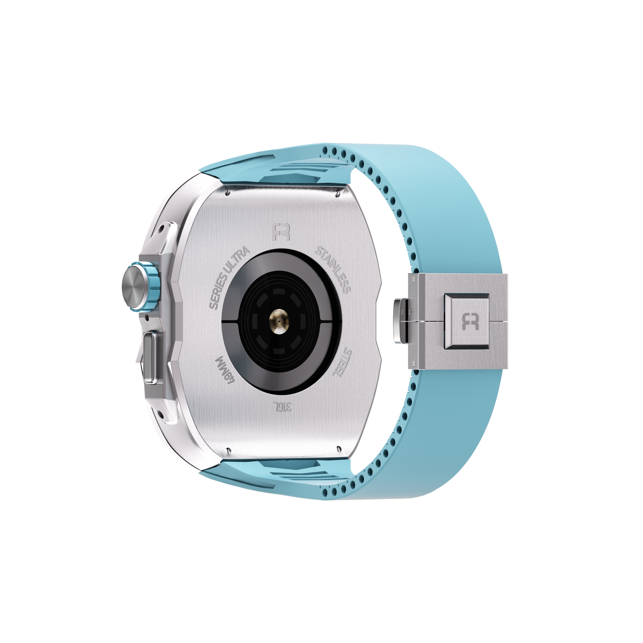 Reqior Apple Watch Ultra Hülle mit integriertem Gummi-Armband (Blau)