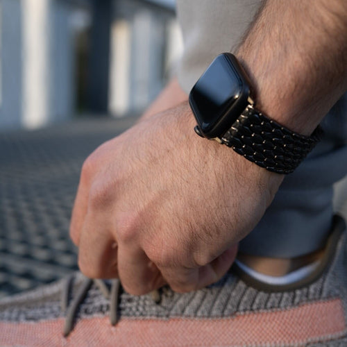 Apple Watch Drache Gliederarmband (Schwarz)