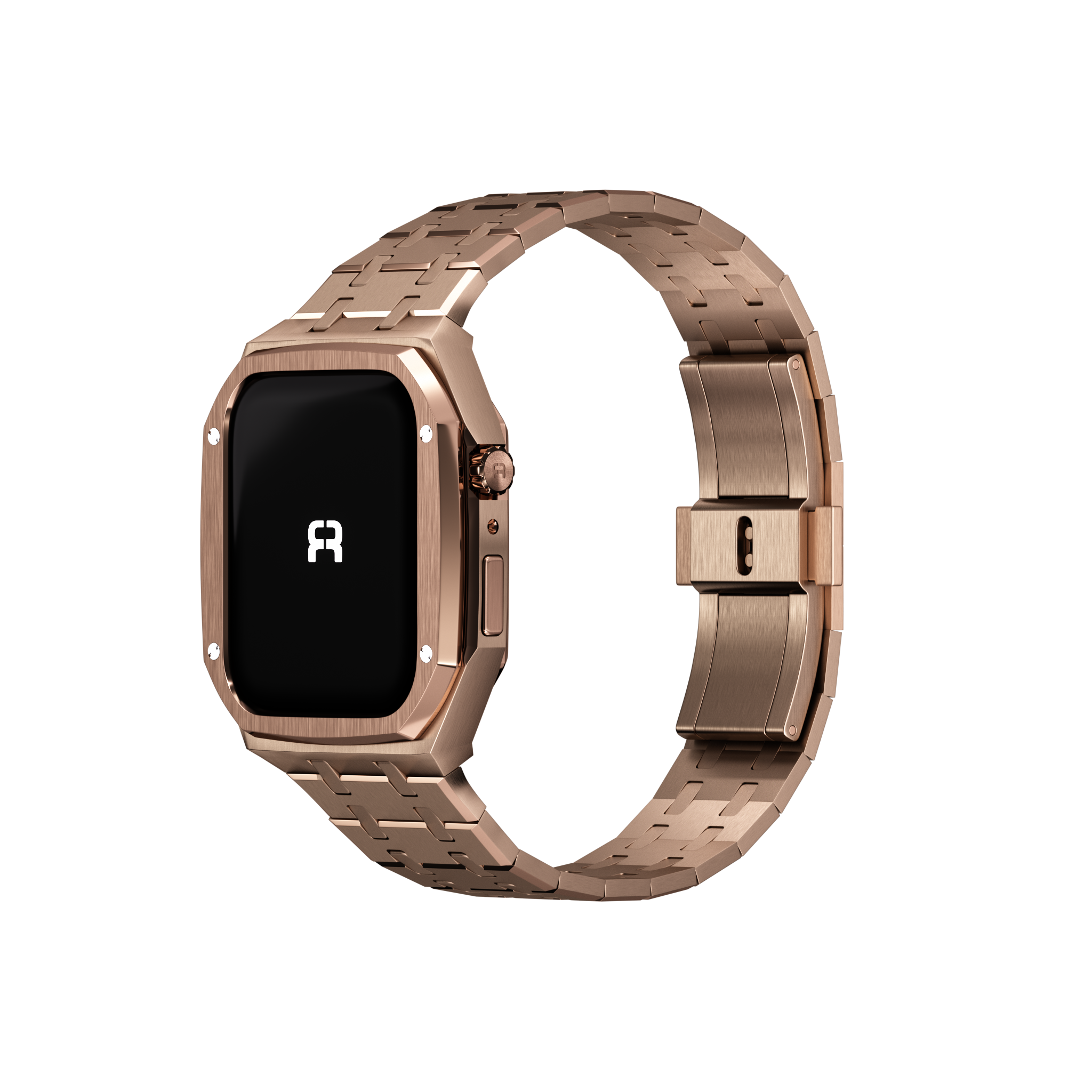 Reqior Apple Watch 45mm Hülle mit integriertem Stahlarmband (Roségold)