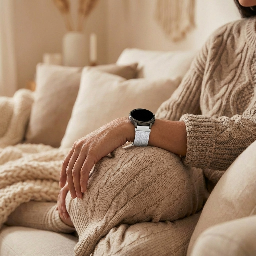 Bandz Garmin Forerunner 265s Verstellbares Geflochtenes Armband (Weiß)