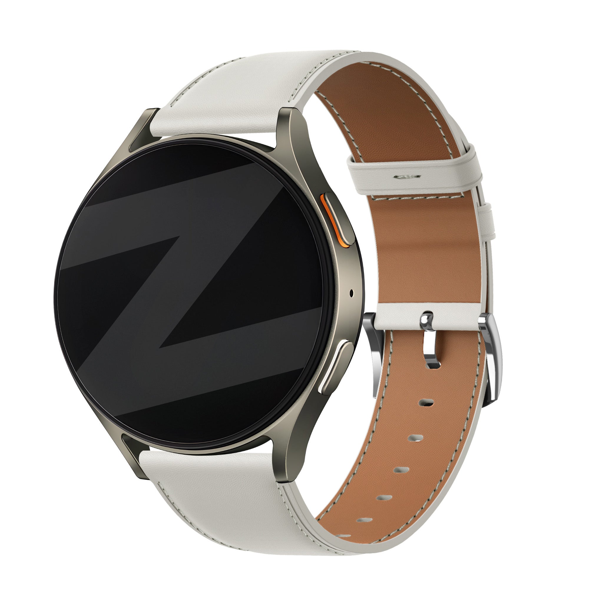 Bandz Huawei Watch GT 5 - 41mm Lederarmband 'Easy Fit' (Weiß)