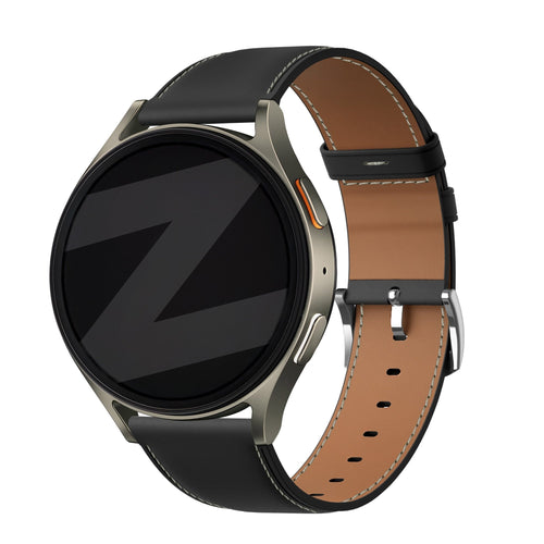 Bandz Amazfit Balance 2 Lederarmband 'Easy fit' (Schwarz)