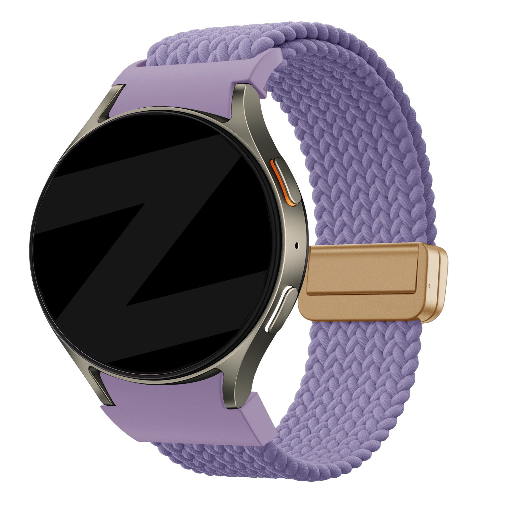 Bandz Samsung Galaxy Watch 4 44mm Braided Strap 'Easy Fit' (Lilac)