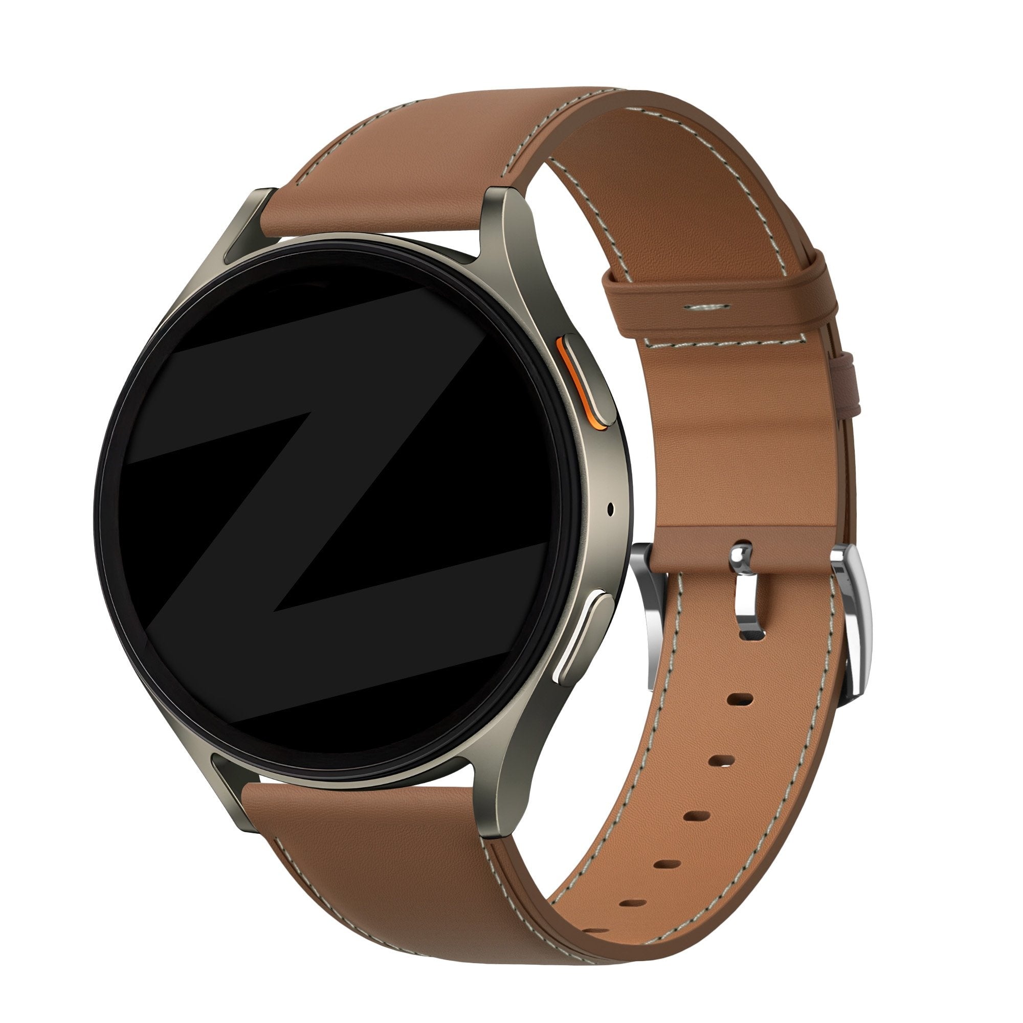 Bandz Samsung Galaxy Watch 5 Pro Lederarmband 'Easy Fit' (Braun)