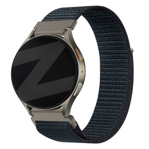 Bandz Samsung Galaxy Watch 7 - 44mm Nylonarmband 'Easy Fit' (Grau/Blau)