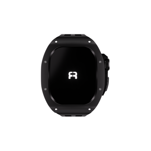 Reqior Apple Watch 45mm Polymer and Metal Case with Rubber Strap (Black)